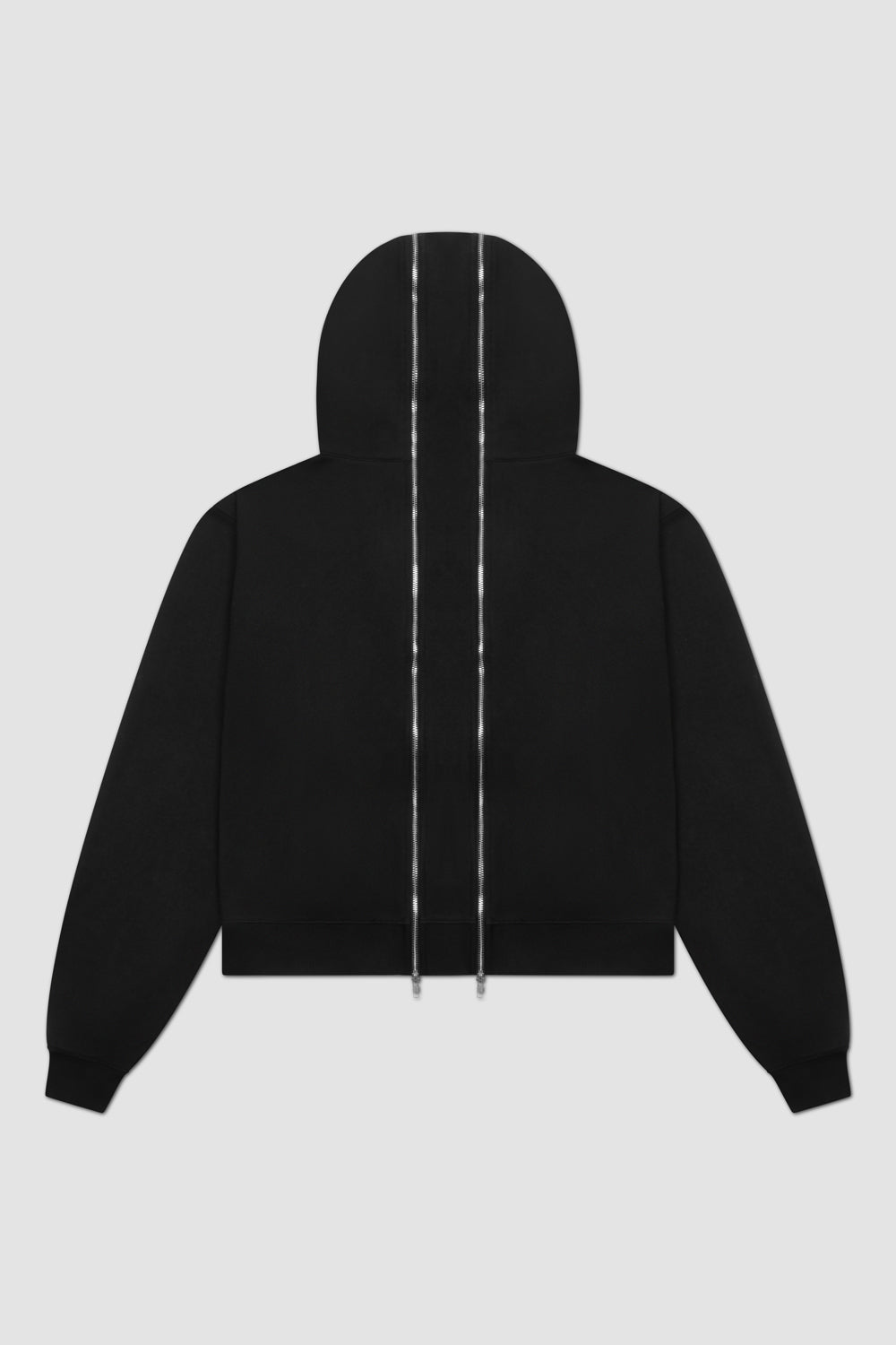 Black Double Zip Hoodie