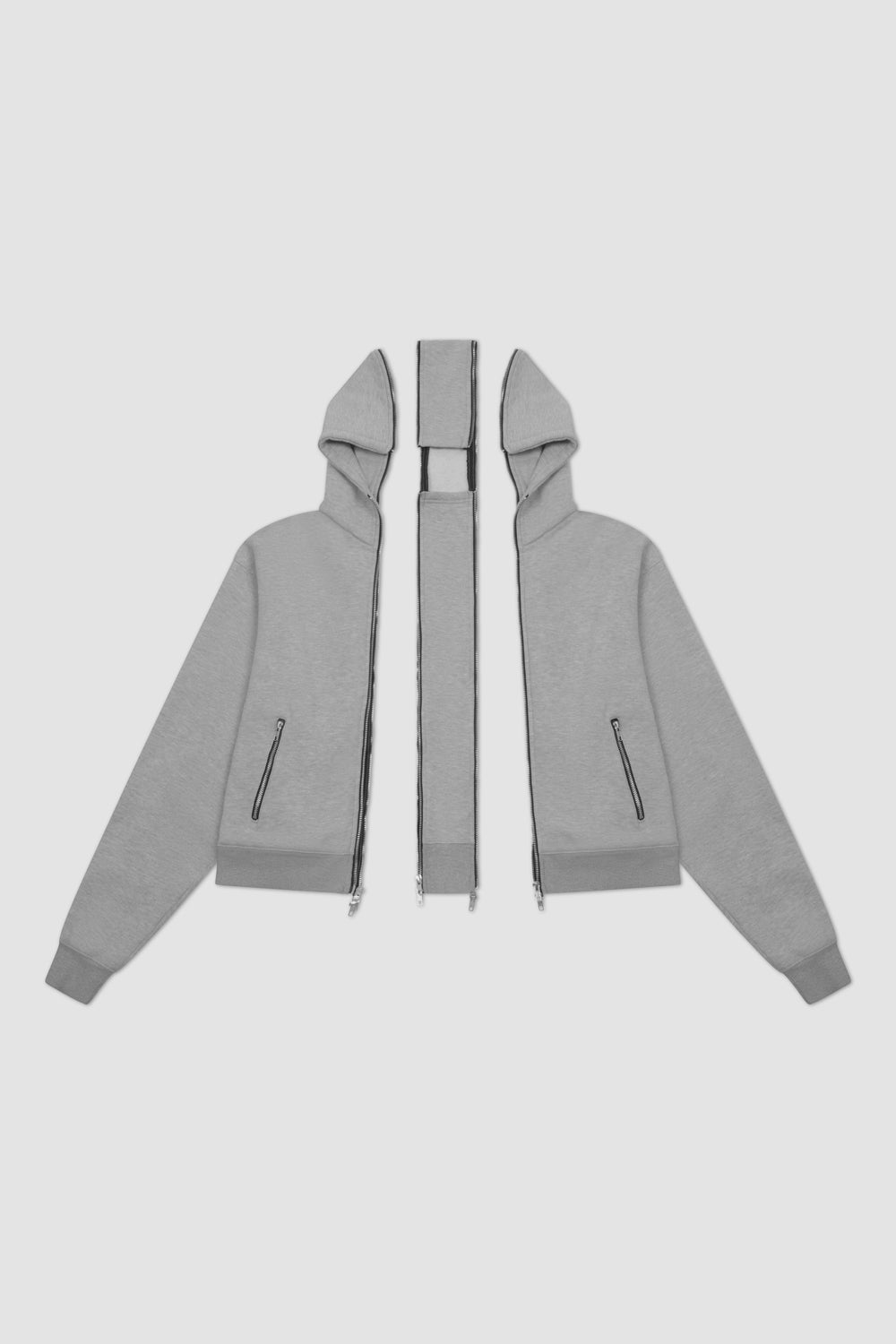 Grey Double Zip Hoodie