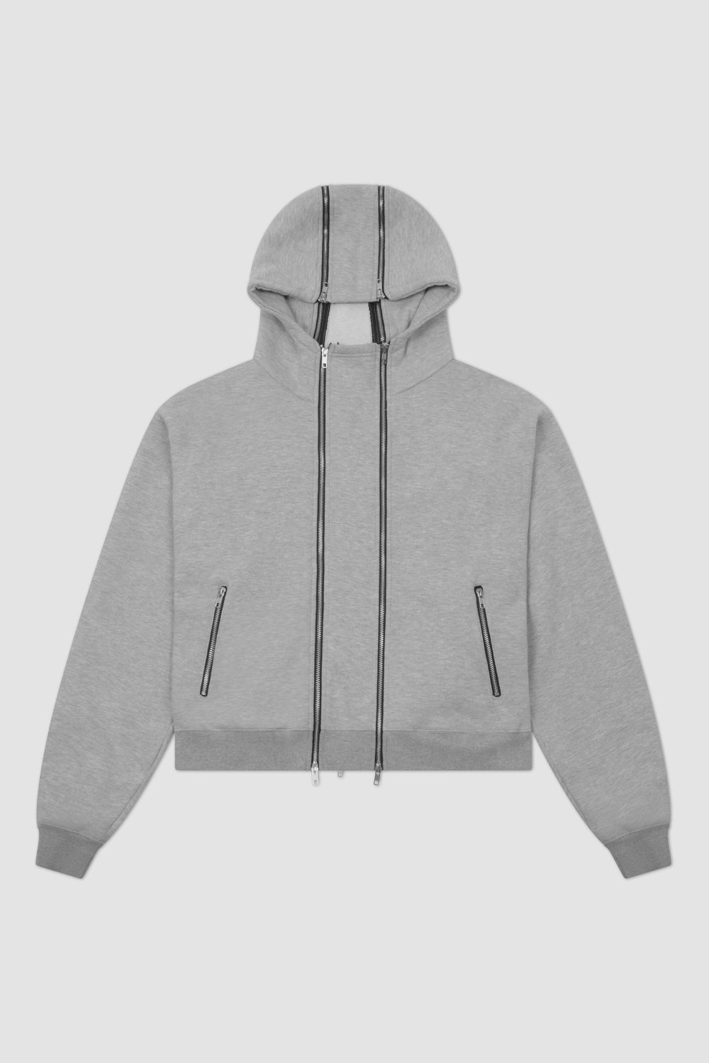 Grey Double Zip Hoodie