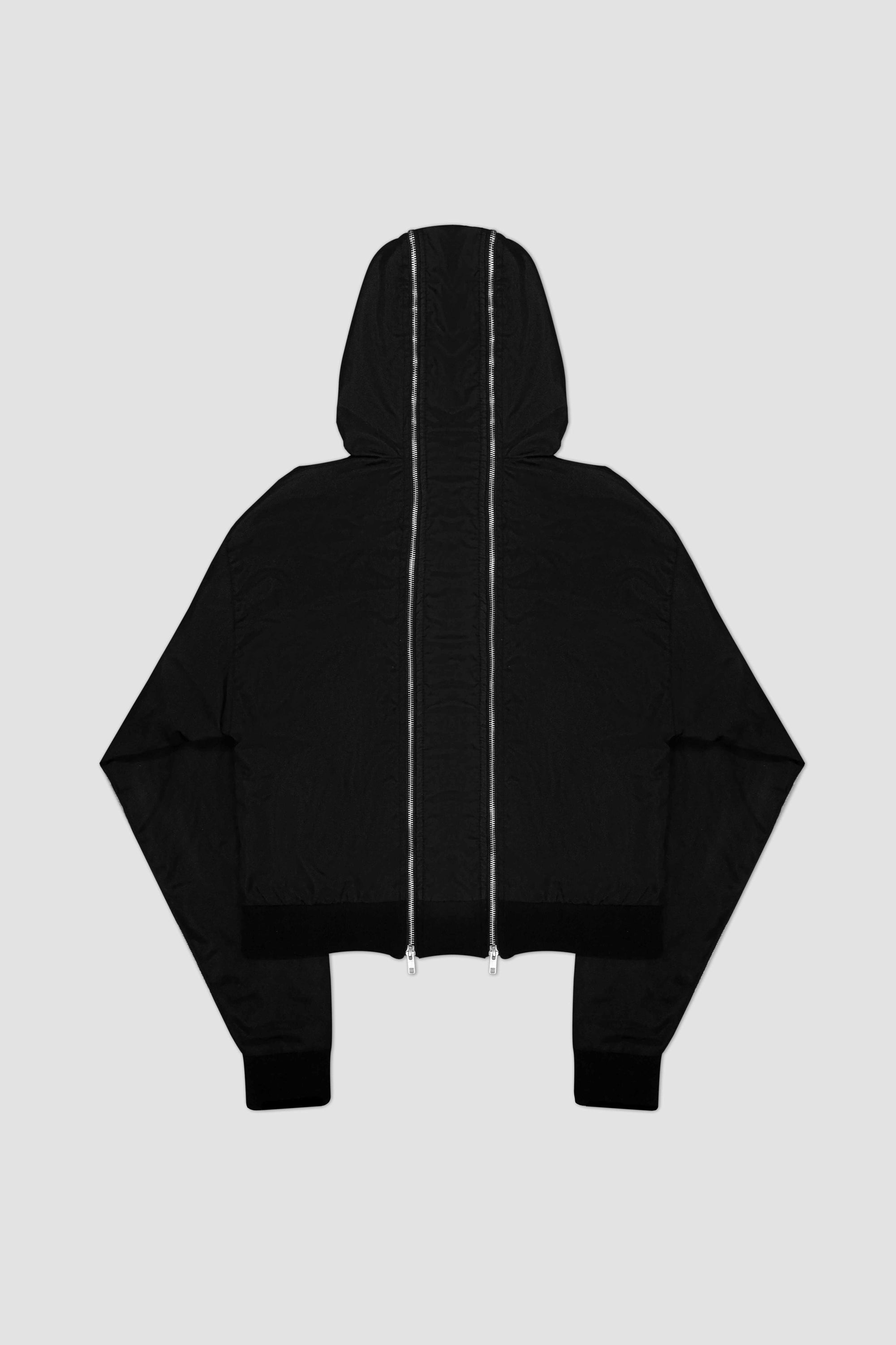 Black Nylon Double Zip Jacket