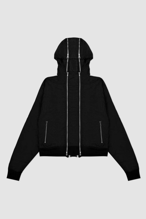 Black Nylon Double Zip Jacket