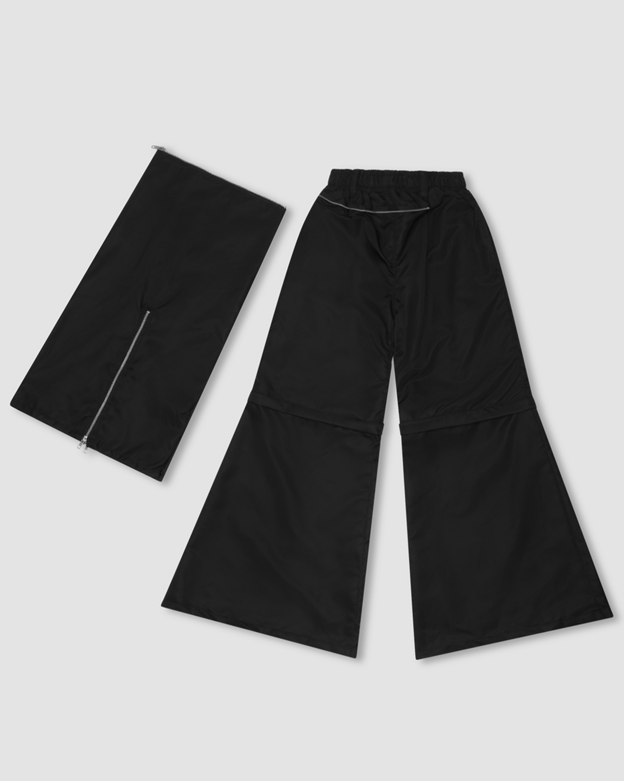 Ghost Hood Convertible Nylon Wide Leg Pants